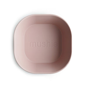 Mushie Square Dinner Bowl, Blush - Set of 2