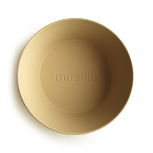 Mushie Round Dinner Bowl, Mustard - Set of 2