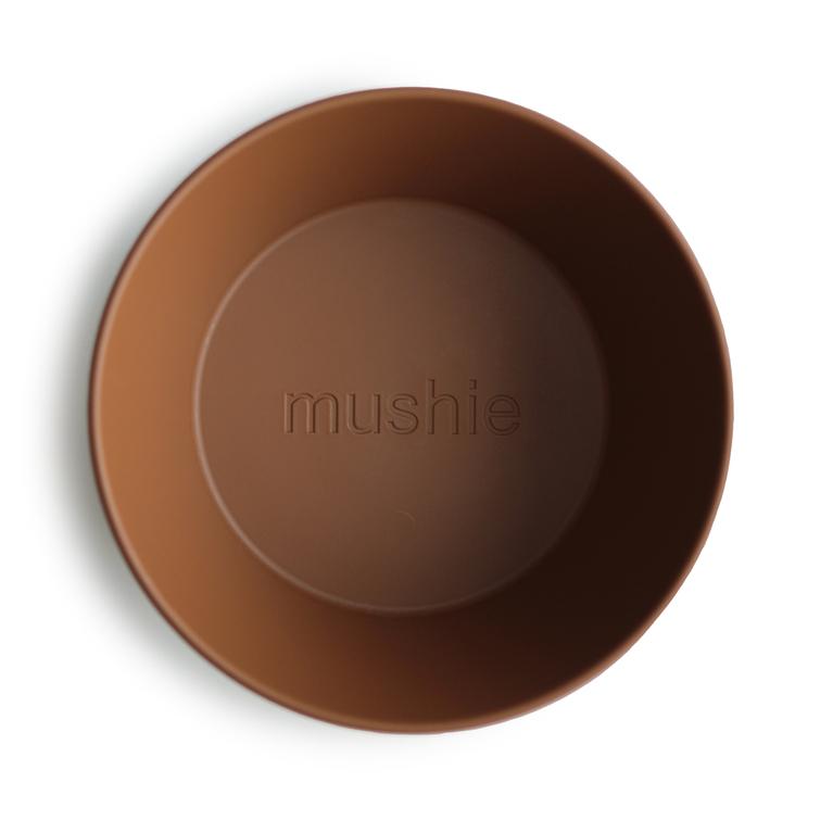 Mushie Round Dinner Bowl, Caramel - Set of 2