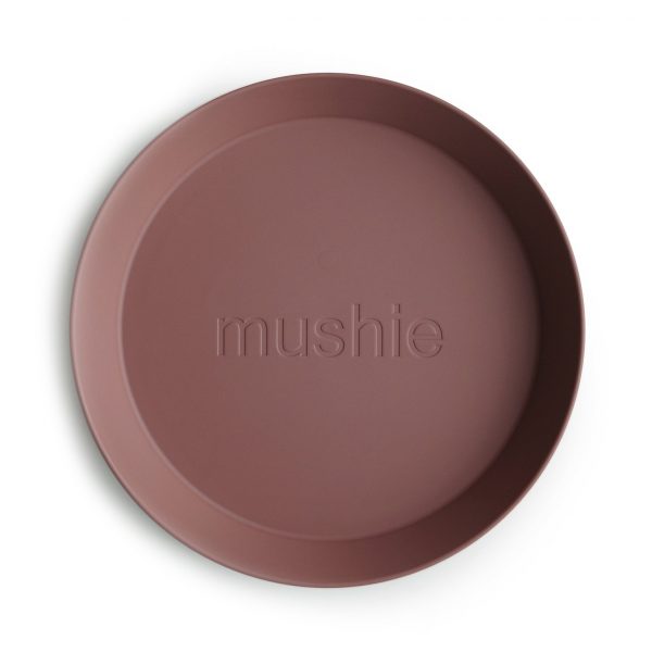 Mushie Round Dinner Plate, Woodchuck - Set of 2