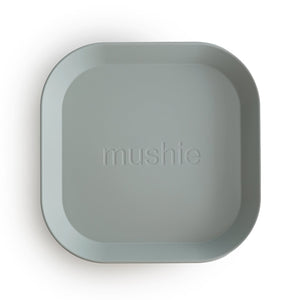 Mushie Square Dinner Plate, Sage - Set of 2