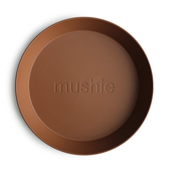 Mushie Round Dinner Plate, Caramel - Set of 2