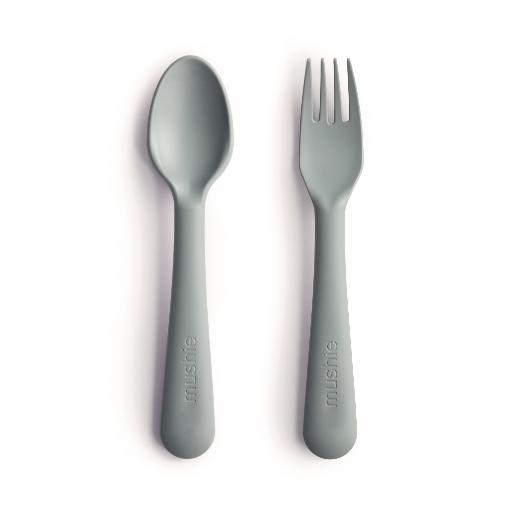 Mushie Fork and Spoon Set, Sage