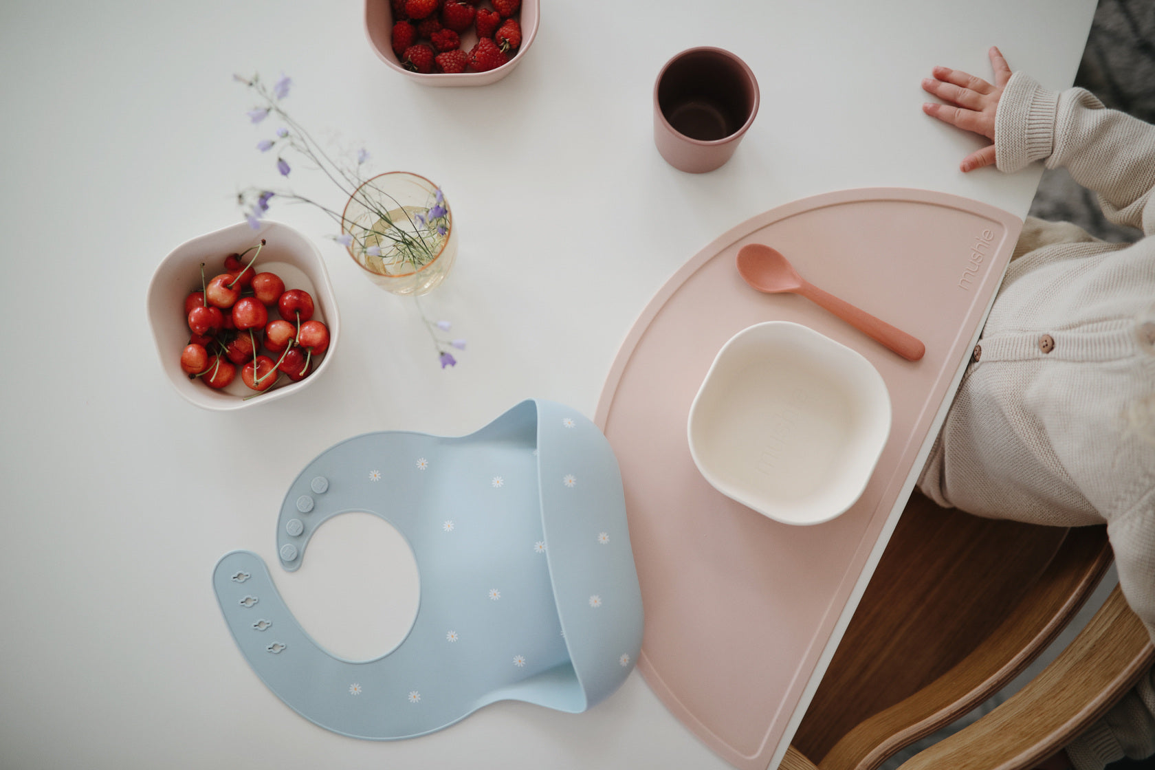 Mushie Dinner Cup, Blush - Set of 2